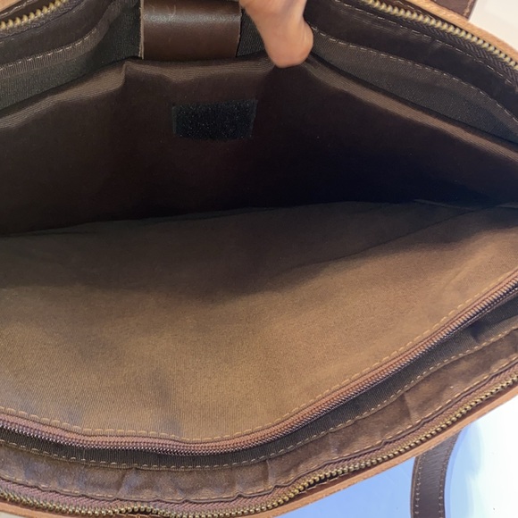 New! Women's Vintage Genuine Leather Shoulder Bag Work Totes Handbag, Dark Brown - Picture 13 of 16